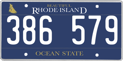 RI license plate 386579
