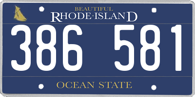 RI license plate 386581