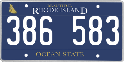 RI license plate 386583