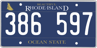 RI license plate 386597
