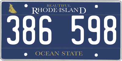 RI license plate 386598