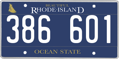 RI license plate 386601