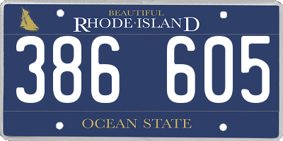 RI license plate 386605