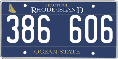 RI license plate 386606