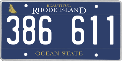 RI license plate 386611