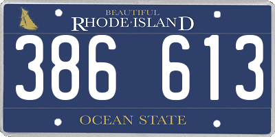 RI license plate 386613