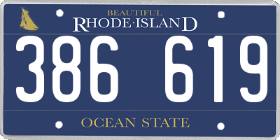 RI license plate 386619