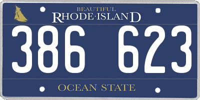 RI license plate 386623