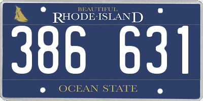 RI license plate 386631