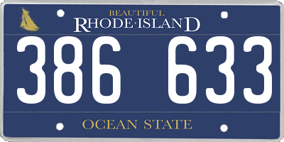 RI license plate 386633
