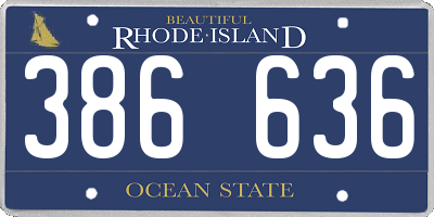RI license plate 386636