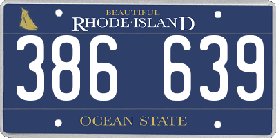 RI license plate 386639