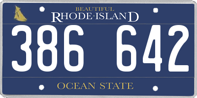 RI license plate 386642
