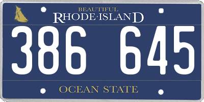 RI license plate 386645