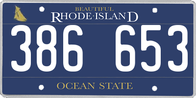 RI license plate 386653