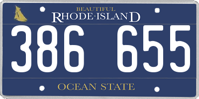RI license plate 386655
