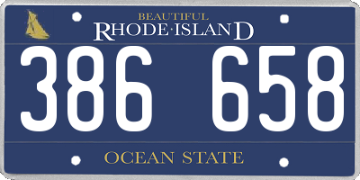 RI license plate 386658