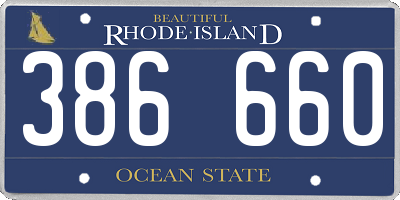 RI license plate 386660