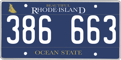 RI license plate 386663