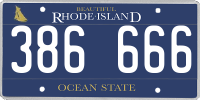 RI license plate 386666