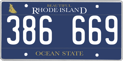 RI license plate 386669