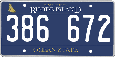 RI license plate 386672