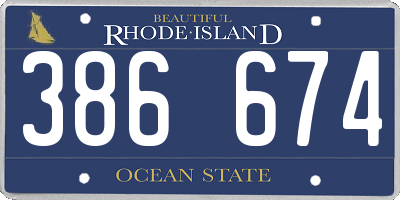 RI license plate 386674
