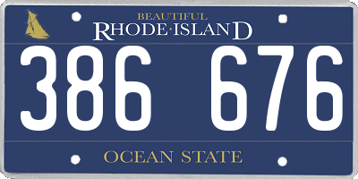 RI license plate 386676
