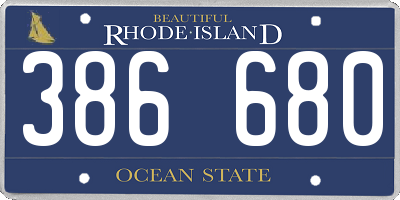 RI license plate 386680
