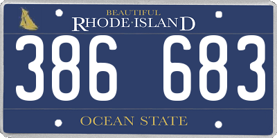 RI license plate 386683