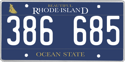 RI license plate 386685