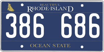 RI license plate 386686