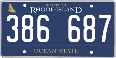 RI license plate 386687