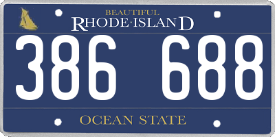 RI license plate 386688