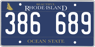 RI license plate 386689