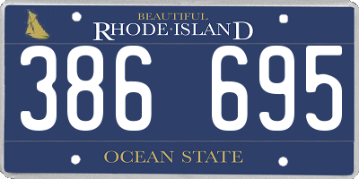 RI license plate 386695