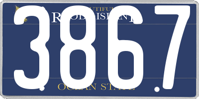 RI license plate 3867