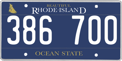 RI license plate 386700