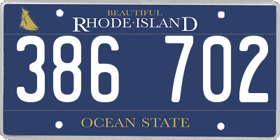RI license plate 386702
