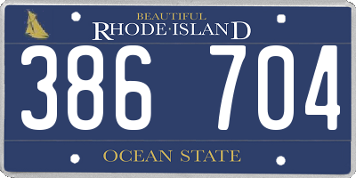 RI license plate 386704