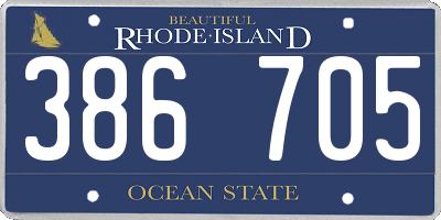 RI license plate 386705