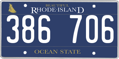 RI license plate 386706