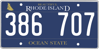 RI license plate 386707