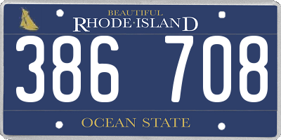 RI license plate 386708