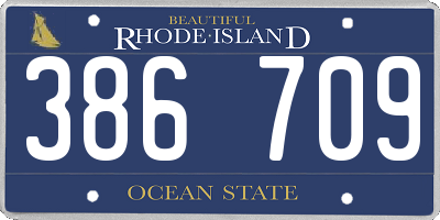 RI license plate 386709