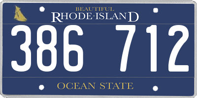 RI license plate 386712