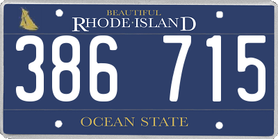 RI license plate 386715