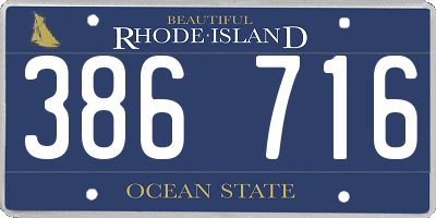 RI license plate 386716