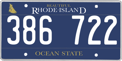 RI license plate 386722
