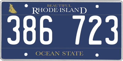 RI license plate 386723
